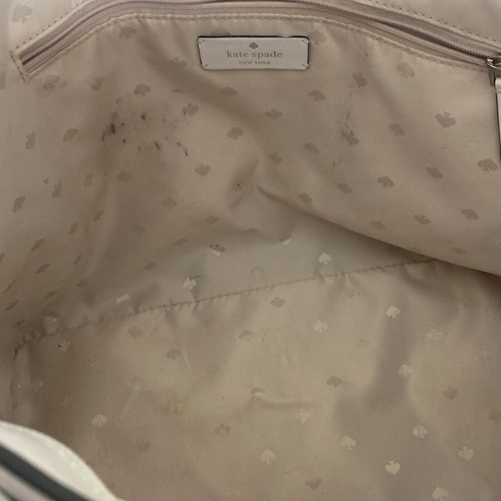 KATE SPADE White Leather Tote Bag Size 11” x 16” x 6” approximately - Picture 7 of 9